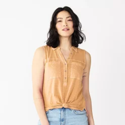 Women's Sonoma Goods For Life® Popover V-neck Utility Tank -SONOMA Store 5522895 Peach