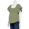 Maternity Sonoma Goods For Life® Squareneck Ruffle Top -SONOMA Store 5525569 Galvanized Green