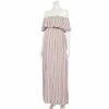 Maternity Sonoma Goods For Life® Ruffled Off-The-Shoulder Maxi Print Dress -SONOMA Store 5526627 Happy Stripe