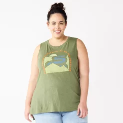 Plus Size Sonoma Goods For Life® Graphic Muscle Tank -SONOMA Store 5529302 Olive Horizon