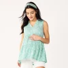 Maternity Sonoma Goods For Life® Tiered Ruffle Neck Top -SONOMA Store 5530140 Light Blue Floral