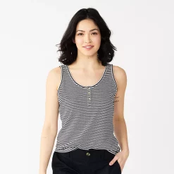 Women's Sonoma Goods For Life® Striped Henley Tank 14 Women's Sonoma Goods For Life® Striped Henley Tank -SONOMA Store 5542172 Black White Strip E