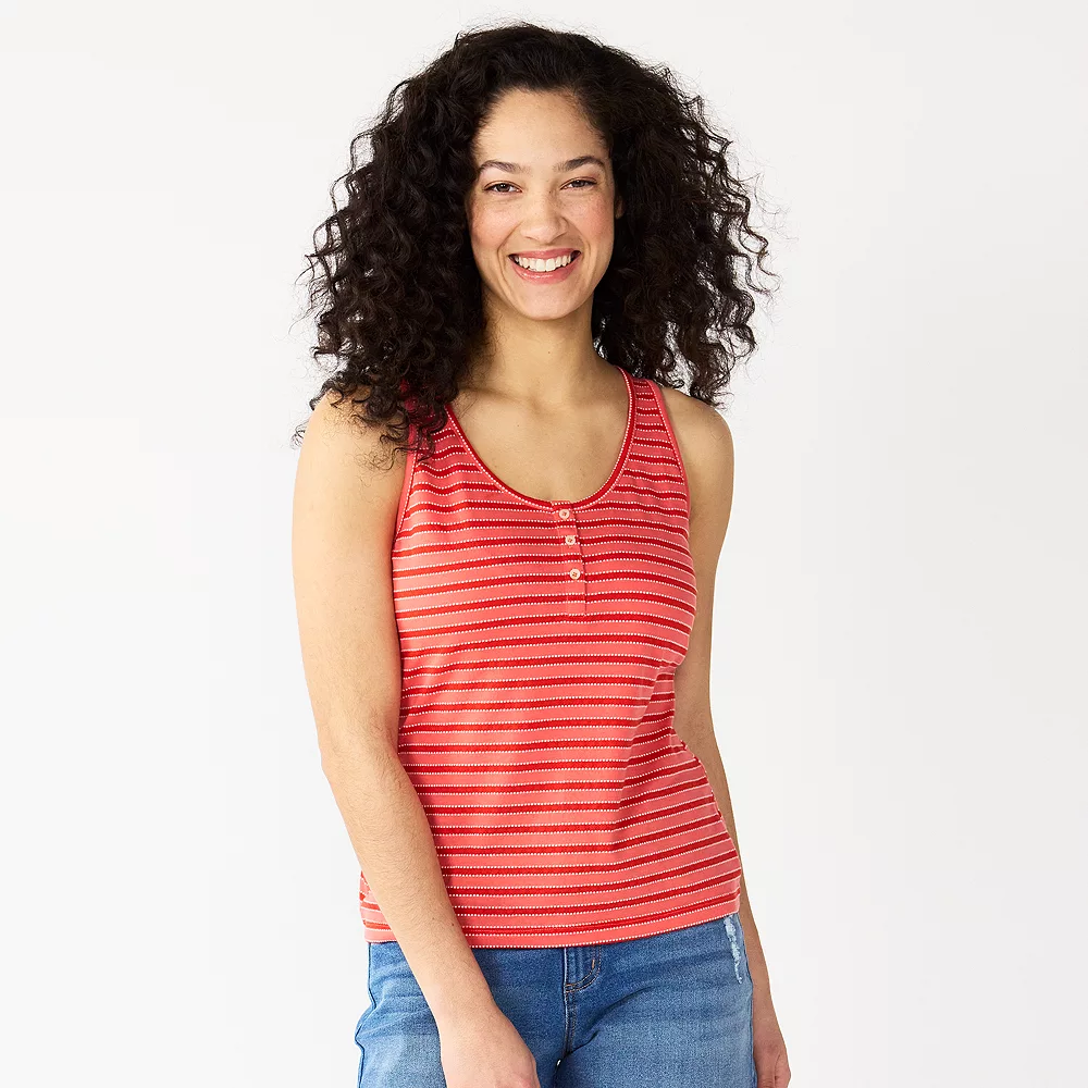 Women's Sonoma Goods For Life® Striped Henley Tank 7 Women's Sonoma Goods For Life® Striped Henley Tank - Image 5