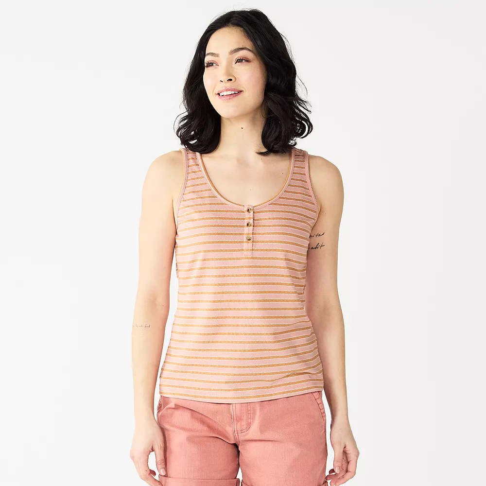 Women's Sonoma Goods For Life® Striped Henley Tank 8 Women's Sonoma Goods For Life® Striped Henley Tank - Image 6