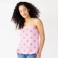 Women's Sonoma Goods For Life® Squareneck Camisole -SONOMA Store 5546411 Purple Floral