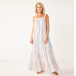 Women's Sonoma Goods For Life® Tiered Maxi Dress 9 Women's Sonoma Goods For Life® Tiered Maxi Dress -SONOMA Store 5547161 Multi Color Stripe