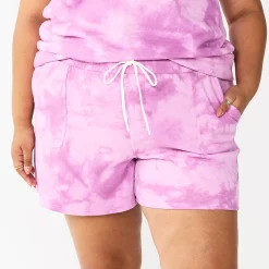 Plus Size Sonoma Goods For Life® Drawstring Fleece Shorts -SONOMA Store 5549511 Purple Dye