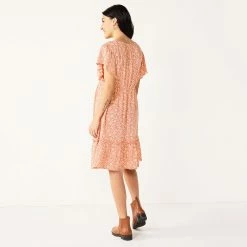 Maternity Sonoma Goods For Life® Flutter-Sleeve Tiered Dress -SONOMA Store 5549577 ALT