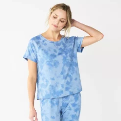 Women's Sonoma Goods For Life® Essential Short Sleeve Pajama Top -SONOMA Store 5553510 Blue Dye