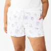 Plus Size Sonoma Goods For Life® Essential Pajama Shorts -SONOMA Store 5553688 White Floral