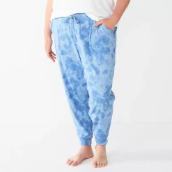 Plus Size Sonoma Goods For Life® Essential Banded Bottom Pajama Pants -SONOMA Store 5553692 Blue Dye