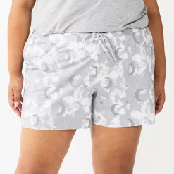 Plus Size Sonoma Goods For Life® Essential Pajama Shorts -SONOMA Store 5558715 Gray Moon