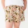 Plus Size Sonoma Goods For Life® Essential Pajama Shorts -SONOMA Store 5558715 Green Floral