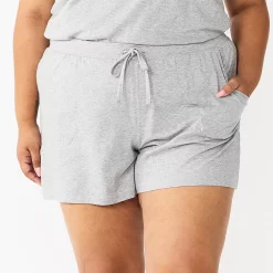 Plus Size Sonoma Goods For Life® Essential Pajama Shorts -SONOMA Store 5558715 Heather Gray