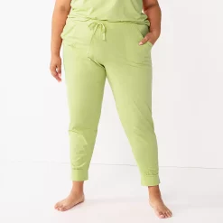 Plus Size Sonoma Goods For Life® Essential Banded Bottom Pajama Pants -SONOMA Store 5558717 Walace Green