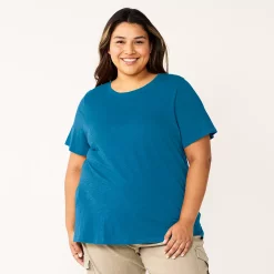Petite Plus Size Sonoma Goods For Life® Crewneck Tee -SONOMA Store 5572597 Blue Teal