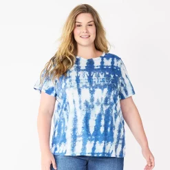 Petite Plus Size Sonoma Goods For Life® Crewneck Tee -SONOMA Store 5572597 Indigo Tie Dye
