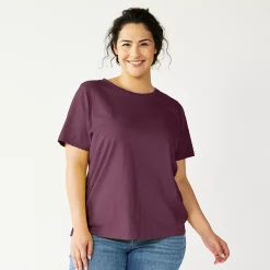 Petite Plus Size Sonoma Goods For Life® Crewneck Tee -SONOMA Store 5572597 Plum