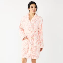 Women's Sonoma Goods For Life® Short Plush Robe 22 Women's Sonoma Goods For Life® Short Plush Robe -SONOMA Store 5574694 Pink Animal