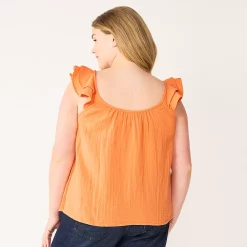 Plus Size Sonoma Goods For Life® Ruffle Tank Top -SONOMA Store 5578985 ALT