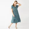 Women's Sonoma Goods For Life® Button Front Tiered Midi Dress 2 Women's Sonoma Goods For Life® Button Front Tiered Midi Dress -SONOMA Store 5579211 Gray Floral