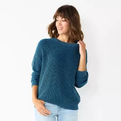 Women's Sonoma Goods For Life® Textured Drop-Shoulder Sweater 21 Women's Sonoma Goods For Life® Textured Drop-Shoulder Sweater -SONOMA Store 5579623 Blue