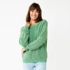 Women's Sonoma Goods For Life® Textured Drop-Shoulder Sweater 2 Women's Sonoma Goods For Life® Textured Drop-Shoulder Sweater -SONOMA Store 5579623 Bright Green