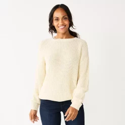 Women's Sonoma Goods For Life® Textured Drop-Shoulder Sweater 17 Women's Sonoma Goods For Life® Textured Drop-Shoulder Sweater -SONOMA Store 5579623 Cream