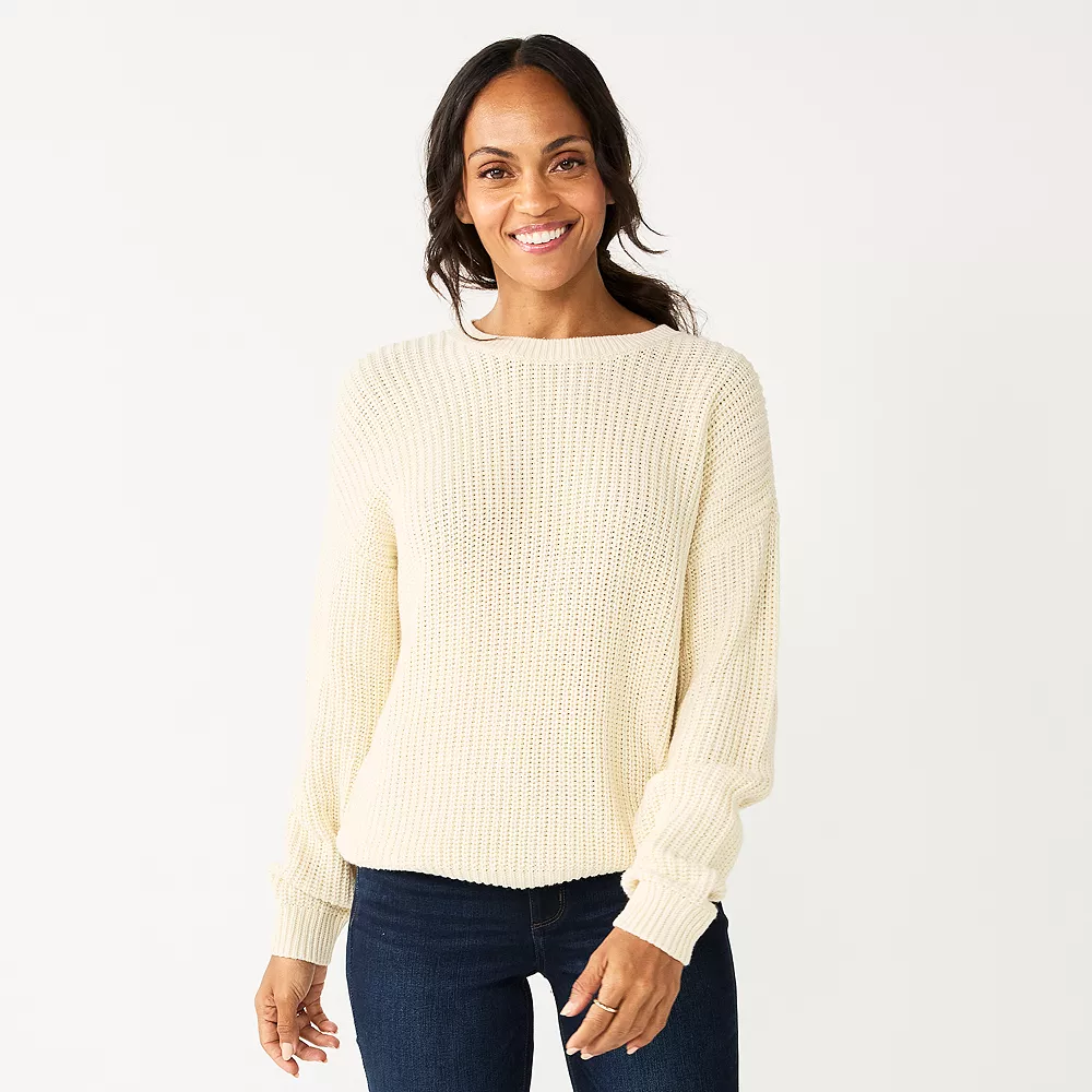Women's Sonoma Goods For Life® Textured Drop-Shoulder Sweater 5 Women's Sonoma Goods For Life® Textured Drop-Shoulder Sweater - Image 3