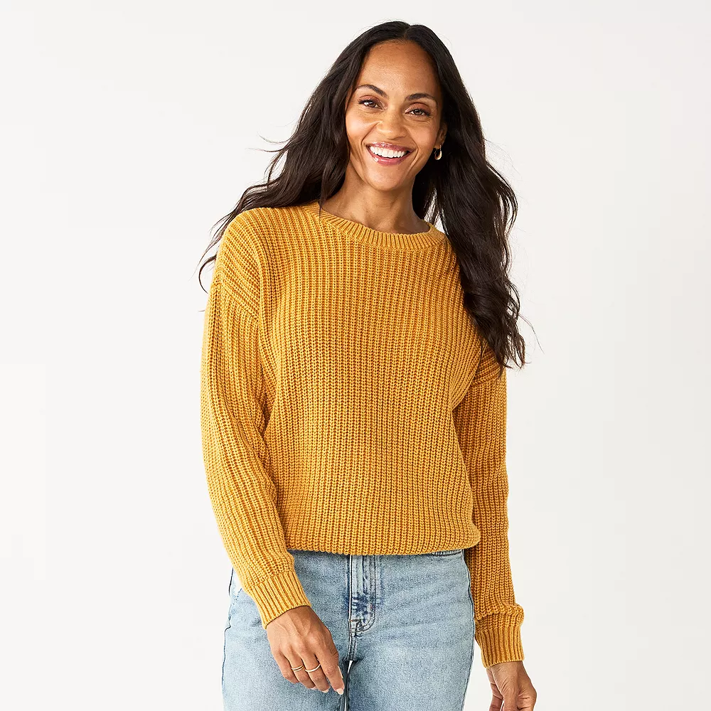 Women's Sonoma Goods For Life® Textured Drop-Shoulder Sweater 6 Women's Sonoma Goods For Life® Textured Drop-Shoulder Sweater - Image 4