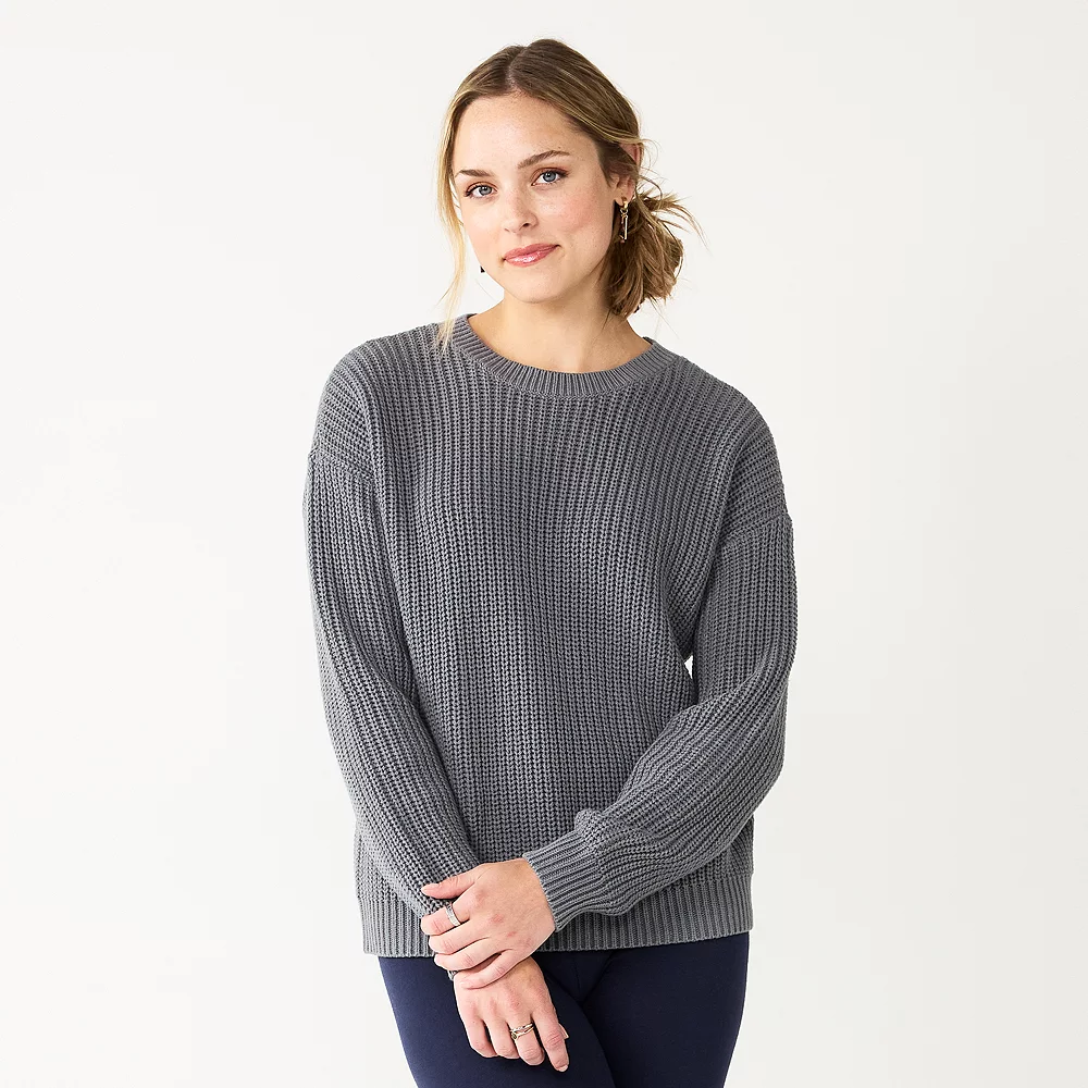 Women's Sonoma Goods For Life® Textured Drop-Shoulder Sweater 4 Women's Sonoma Goods For Life® Textured Drop-Shoulder Sweater - Image 2