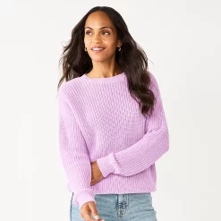 Women's Sonoma Goods For Life® Textured Drop-Shoulder Sweater 22 Women's Sonoma Goods For Life® Textured Drop-Shoulder Sweater -SONOMA Store 5579623 Lavender