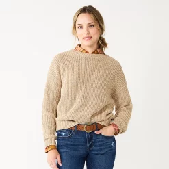 Women's Sonoma Goods For Life® Textured Drop-Shoulder Sweater 24 Women's Sonoma Goods For Life® Textured Drop-Shoulder Sweater -SONOMA Store 5579623 Tan Marl
