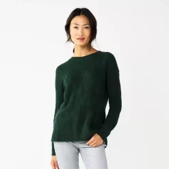 Women's Sonoma Goods For Life® Diamond Stitch Pullover Sweater -SONOMA Store 5579763 Evergreen