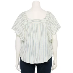 Plus Size Sonoma Goods For Life® Flutter Shoulder Top -SONOMA Store 5581181 ALT