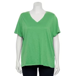 Petite Plus Size Sonoma Goods For Life® Everyday V-Neck Tee -SONOMA Store 5581510 Aloe Vera