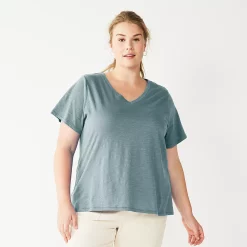 Petite Plus Size Sonoma Goods For Life® Everyday V-Neck Tee -SONOMA Store 5581510 Desoto Blue