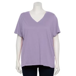 Petite Plus Size Sonoma Goods For Life® Everyday V-Neck Tee -SONOMA Store 5581510 Leland Purple