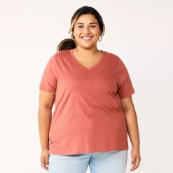 Petite Plus Size Sonoma Goods For Life® Everyday V-Neck Tee -SONOMA Store 5581510 Mauve