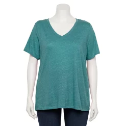 Petite Plus Size Sonoma Goods For Life® Everyday V-Neck Tee -SONOMA Store 5581510 Nightly Blue