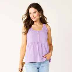 Women's Sonoma Goods For Life® Button Utility Tank -SONOMA Store 5583719 Light Purple