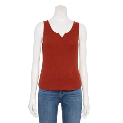 Petite Sonoma Goods For Life® Notchneck Tank -SONOMA Store 5584060 Chili Rust