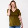 Maternity Sonoma Goods For Life® Flutter Sleeve Top -SONOMA Store 5584701 Olive