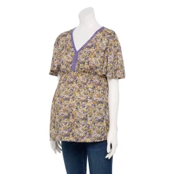 Maternity Sonoma Goods For Life® Flutter Sleeve Top -SONOMA Store 5584701 Puprle Floral