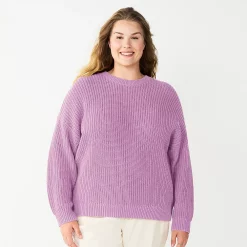 Plus Size Sonoma Goods For Life® Drop Shoulder Sweater -SONOMA Store 5585467 Lavender