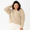 Plus Size Sonoma Goods For Life® Drop Shoulder Sweater 2 Plus Size Sonoma Goods For Life® Drop Shoulder Sweater -SONOMA Store 5585467 Tan Marl