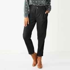 Women's Sonoma Goods For Life® Mid-Rise Straight-Leg Paperbag Pants 12 Women's Sonoma Goods For Life® Mid-Rise Straight-Leg Paperbag Pants -SONOMA Store 5587701 Black