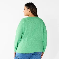 Plus Size Sonoma Goods For Life® Long Sleeve Pocket Tee -SONOMA Store 5590050 ALT