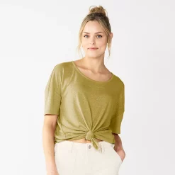 Women's Sonoma Goods For Life® Relaxed Scoopneck Tee -SONOMA Store 5596588 Light Olive