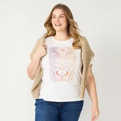 Plus Size Sonoma Goods For Life® Relaxed Graphic Tee -SONOMA Store 5611932 Cream Cosmic Scene